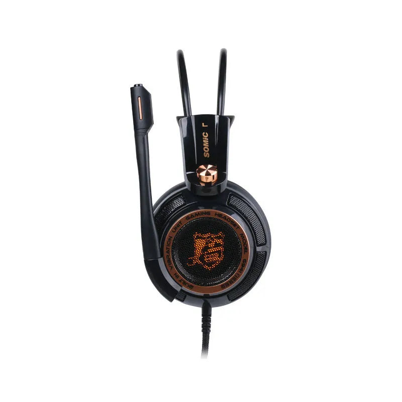 Black noise-cancelling USB wired over-ear headset for PC with microphone and 2.2m cable
