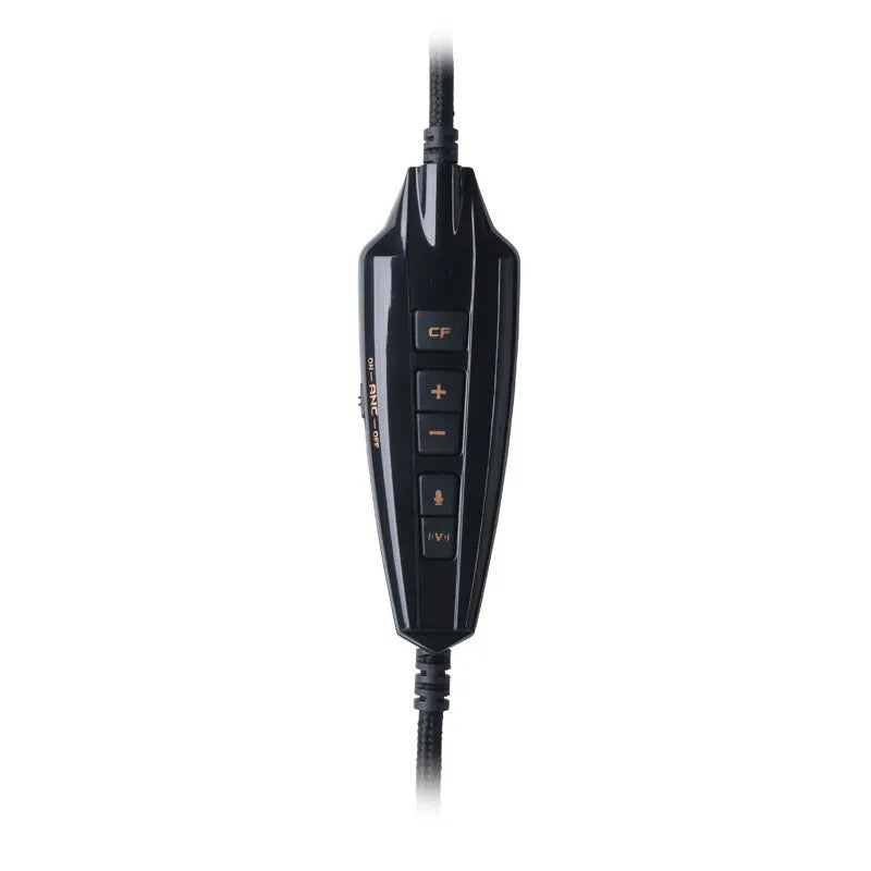 Black noise-cancelling USB wired over-ear headset for PC with microphone and 2.2m cable