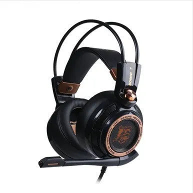 Black noise-cancelling USB wired over-ear headset for PC with microphone and 2.2m cable