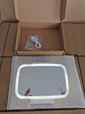 White LED car sun visor vanity mirror with USB interface, touch switch, 21 LEDs, 18 x 12 cm ABS and glass