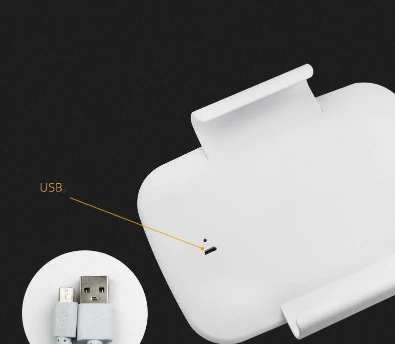 White LED car sun visor vanity mirror with USB interface, touch switch, 21 LEDs, 18 x 12 cm ABS and glass