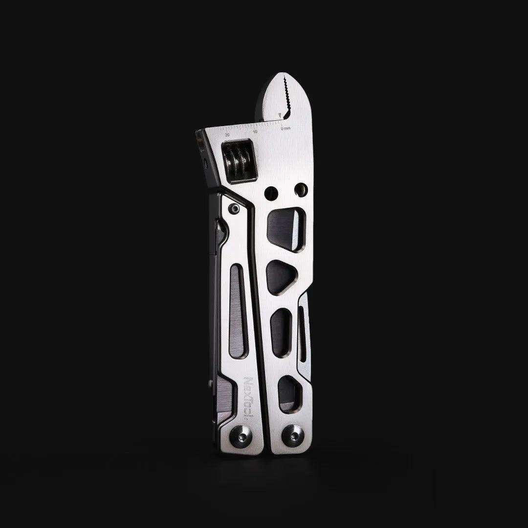 White stainless steel multi-function wrench knife needle nose pliers tool with 8cm blade