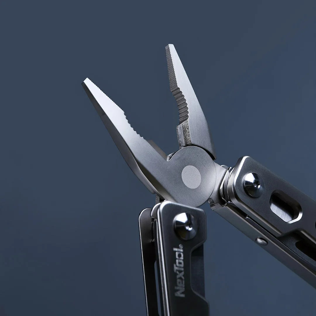White stainless steel multi-function wrench knife needle nose pliers tool with 8cm blade