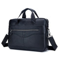Captain Cattle top-layer cowhide leather horizontal square laptop briefcase in brown