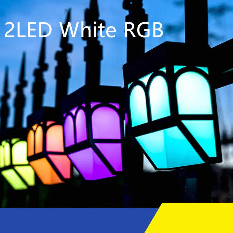 Solar wall lamp for outdoor courtyard and garden lighting with five colour modes