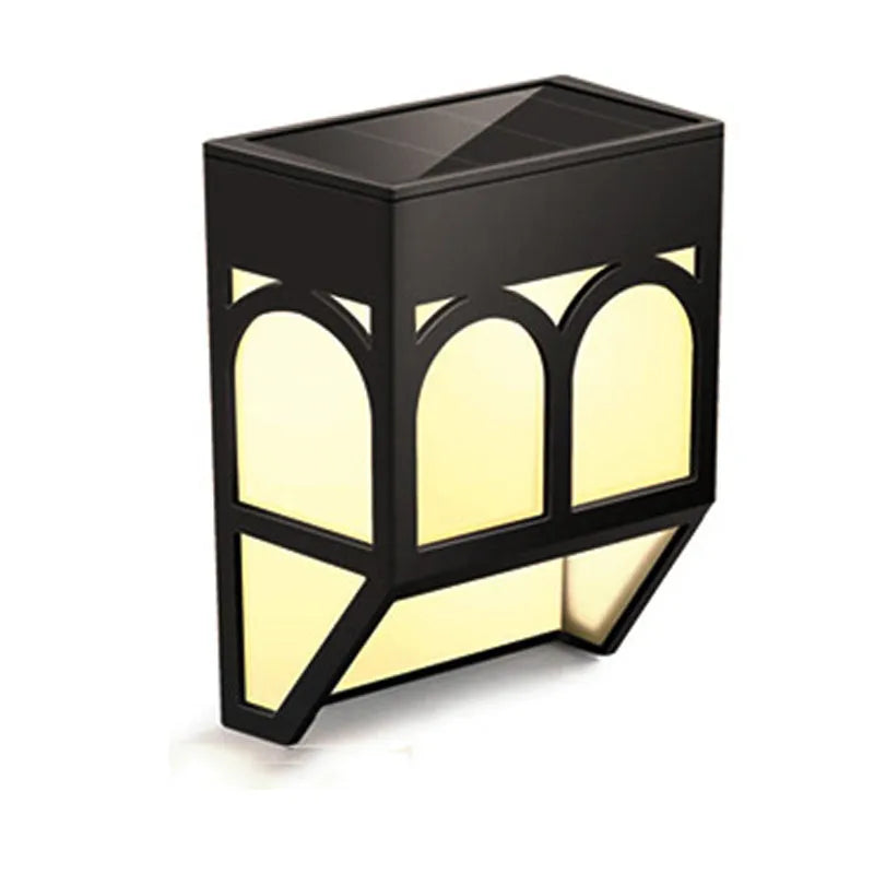 Solar wall lamp for outdoor courtyard and garden lighting with five colour modes