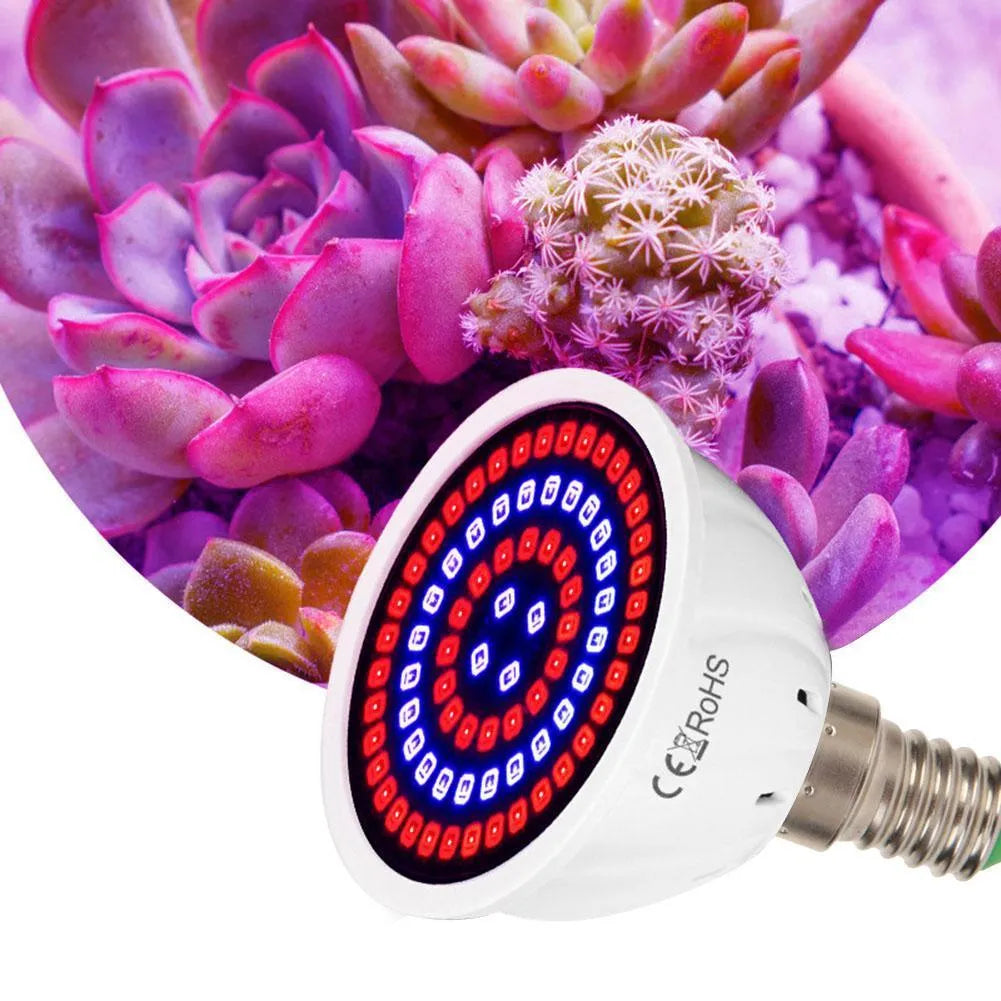 White 9W LED plant growth lamp with 80 beads for indoor potted plants.