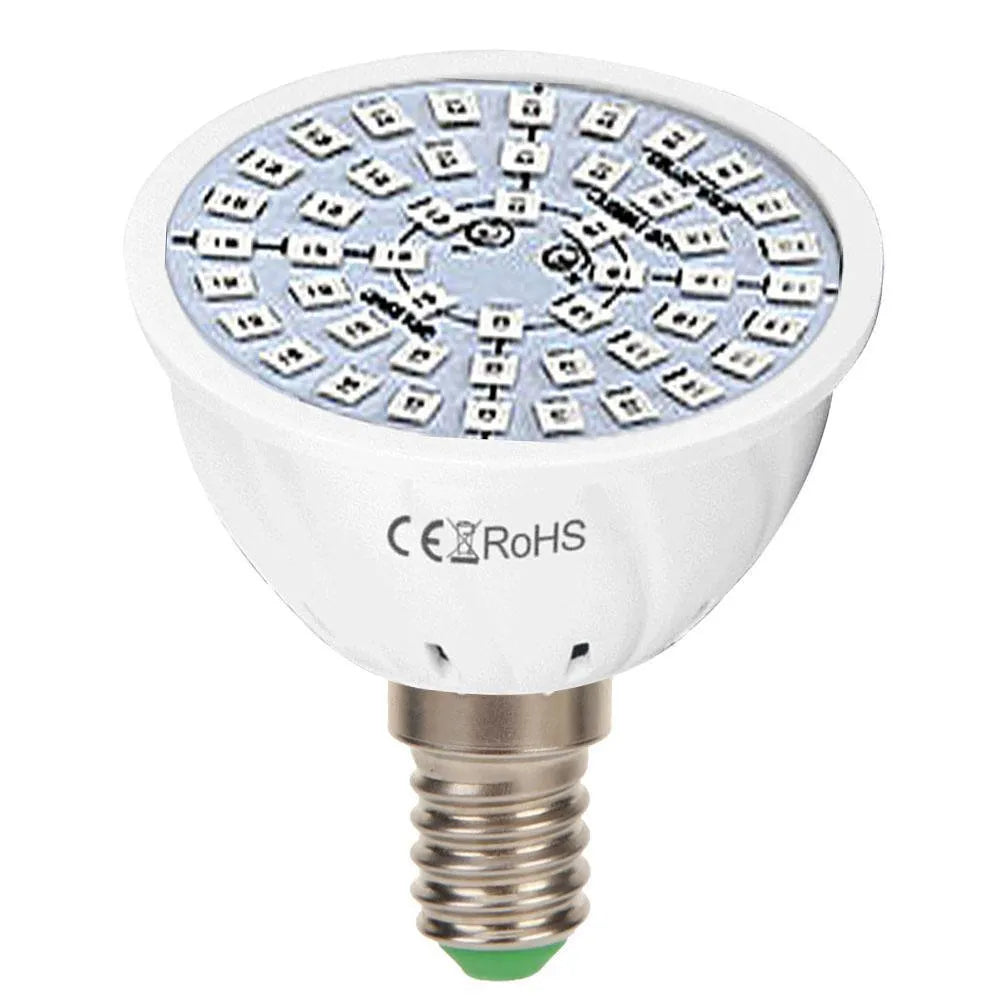 White 9W LED plant growth lamp with 80 beads for indoor potted plants.
