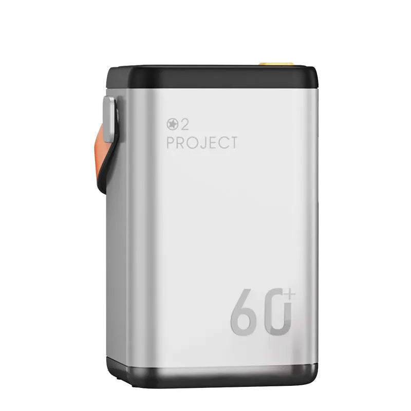 60000mAh outdoor mobile power bank in blue, grey, pink, or white with multiple USB ports and fast charging