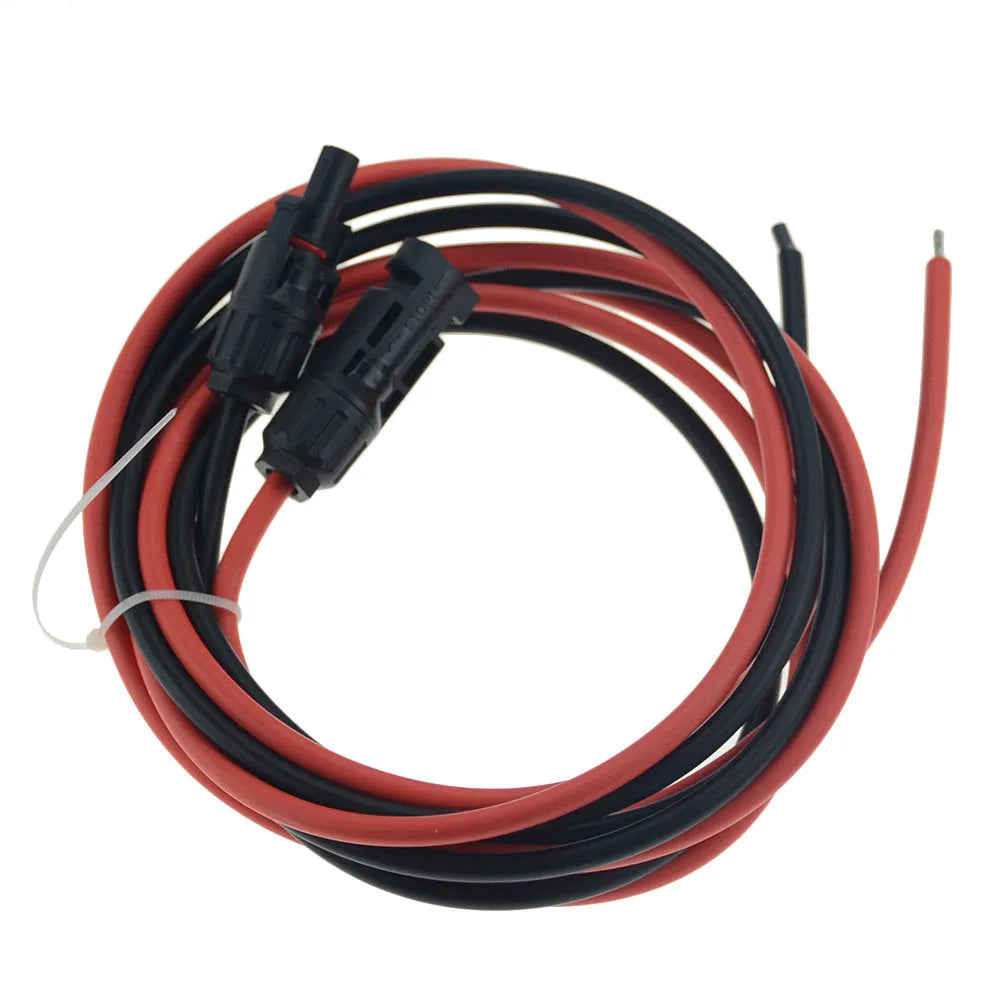 MC4 connector single-core solar extension cable with LSHF black insulation.