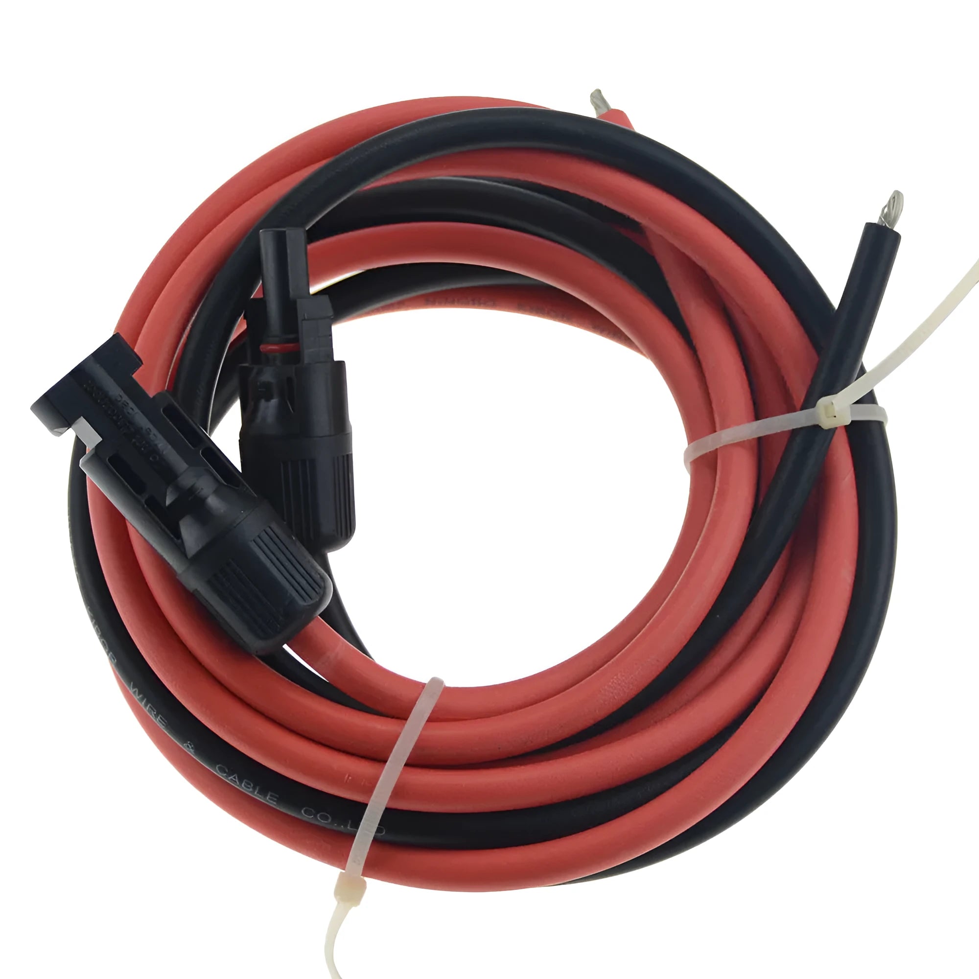 MC4 connector single-core solar extension cable with LSHF black insulation.