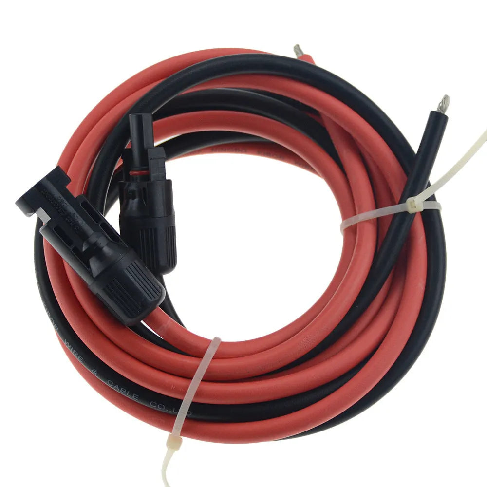 MC4 connector single-core solar extension cable with LSHF black insulation.
