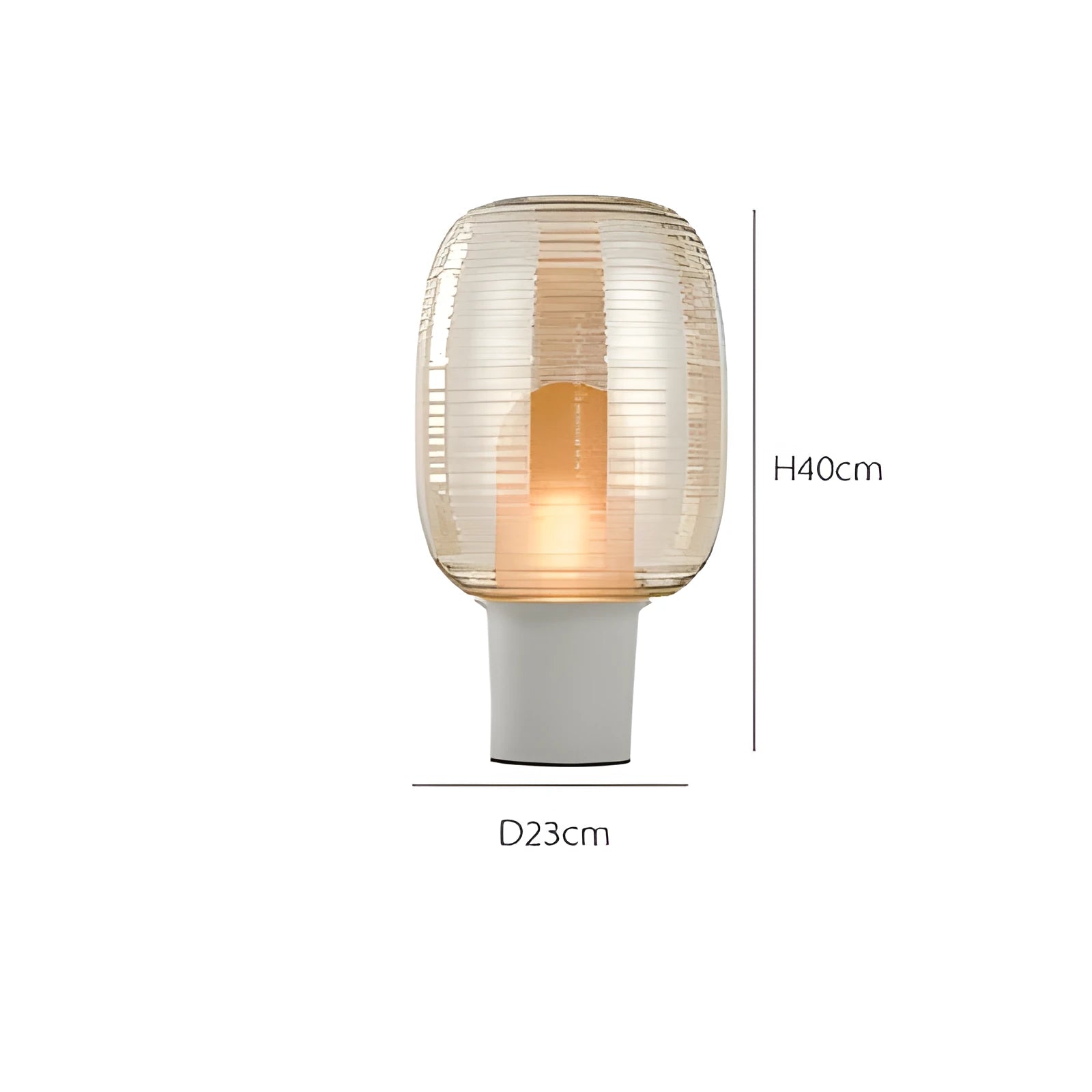 Glass table lamp with simple modern design in cognac or smoky grey colour with LED lighting