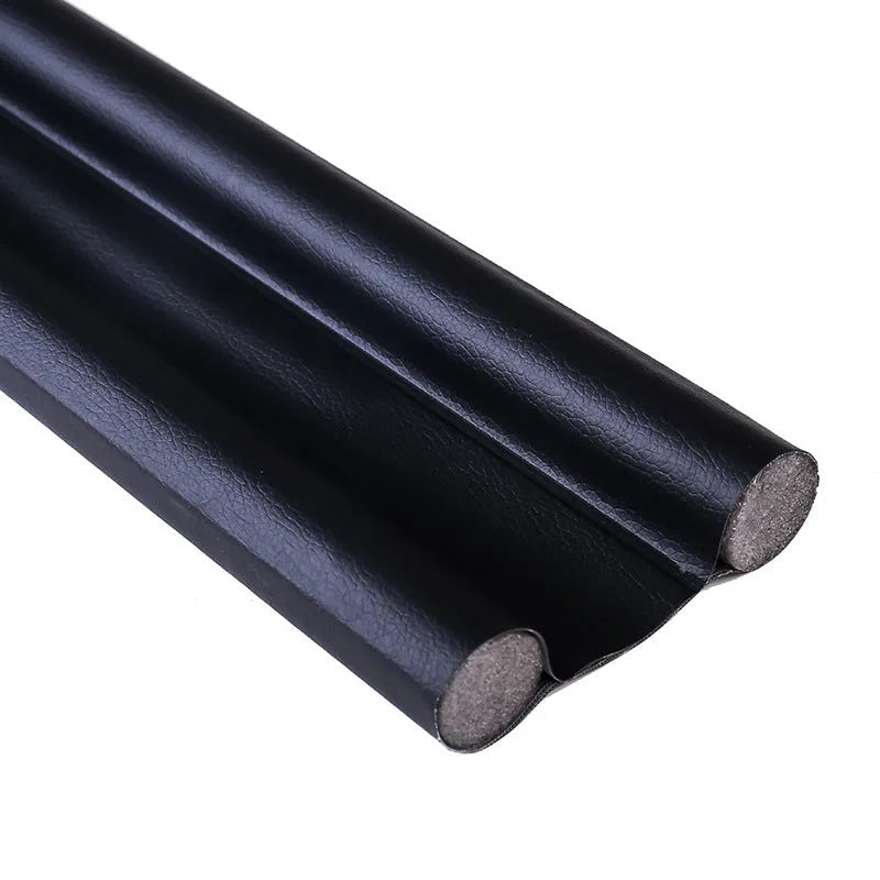 96cm door bottom sealing strip in black, flexible leather draught excluder for doors and windows