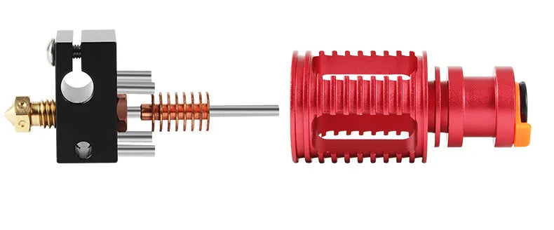 Upgraded Seal 3D printer extruder Dragon Hotend with orange buckle, 0.4mm nozzle, and six brass nozzles