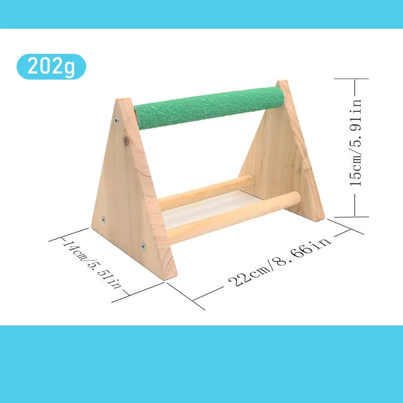 Solid wood bird perch stand with random mixed colour for small birds