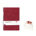 Solid colour thickened A5 A6 B5 notebook in green, navy, or red options for university or daily use.