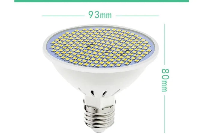 E27 screw-in LED light bulb with white polycarbonate body, shown in warm and cool white colour temperatures.