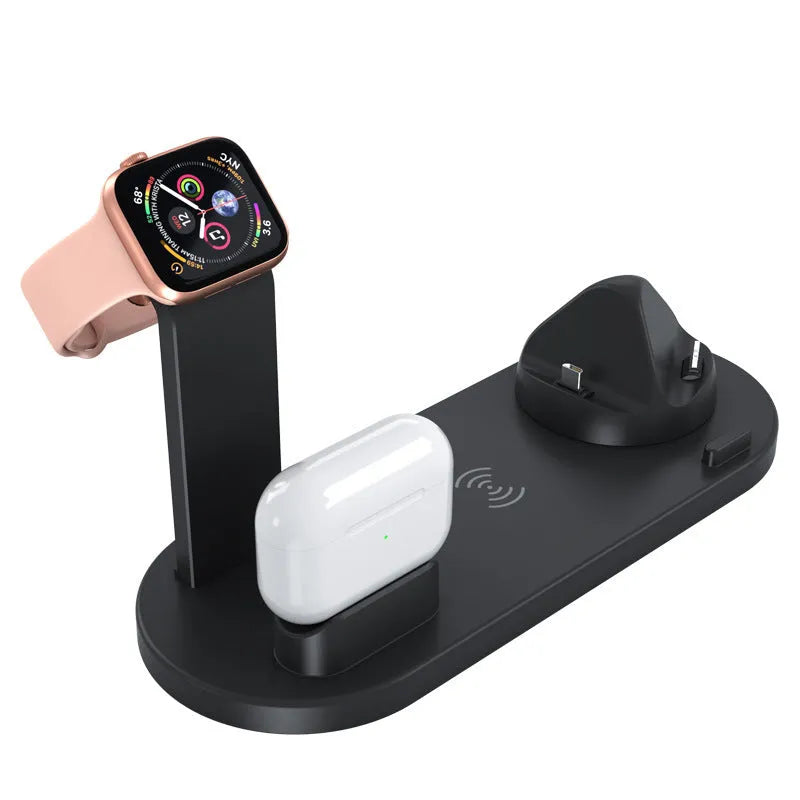 Three-in-one wireless charging bracket for Apple Watch, headphones and phone charging with USB connection