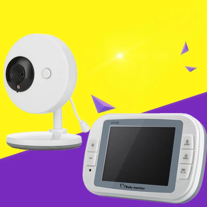 White 3.5 inch digital wireless baby monitor with UFO camera design for indoor baby monitoring