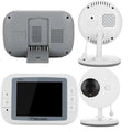 White 3.5 inch digital wireless baby monitor with UFO camera design for indoor baby monitoring