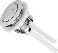 38mm round white ABS plastic double flush button for a one-piece toilet cistern.