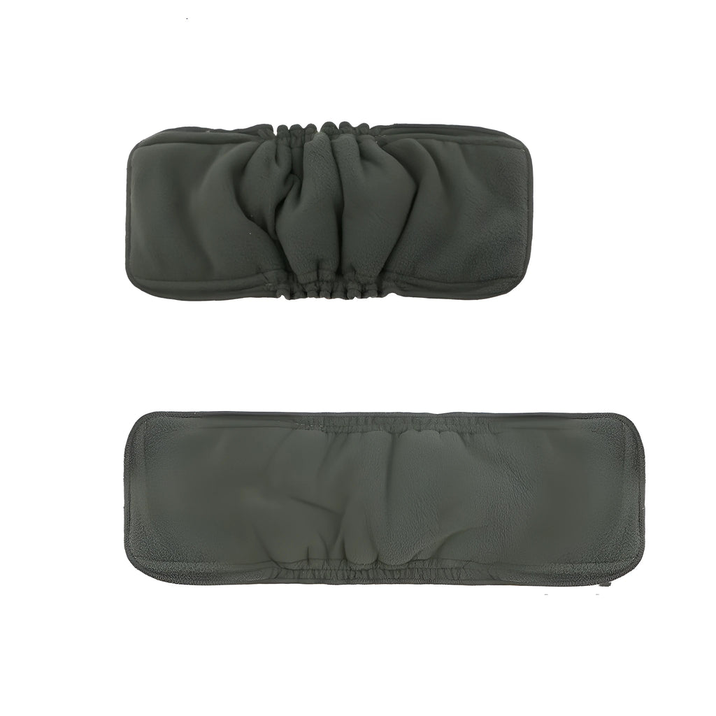 Black bamboo charcoal microfiber reusable baby cloth diaper on white background