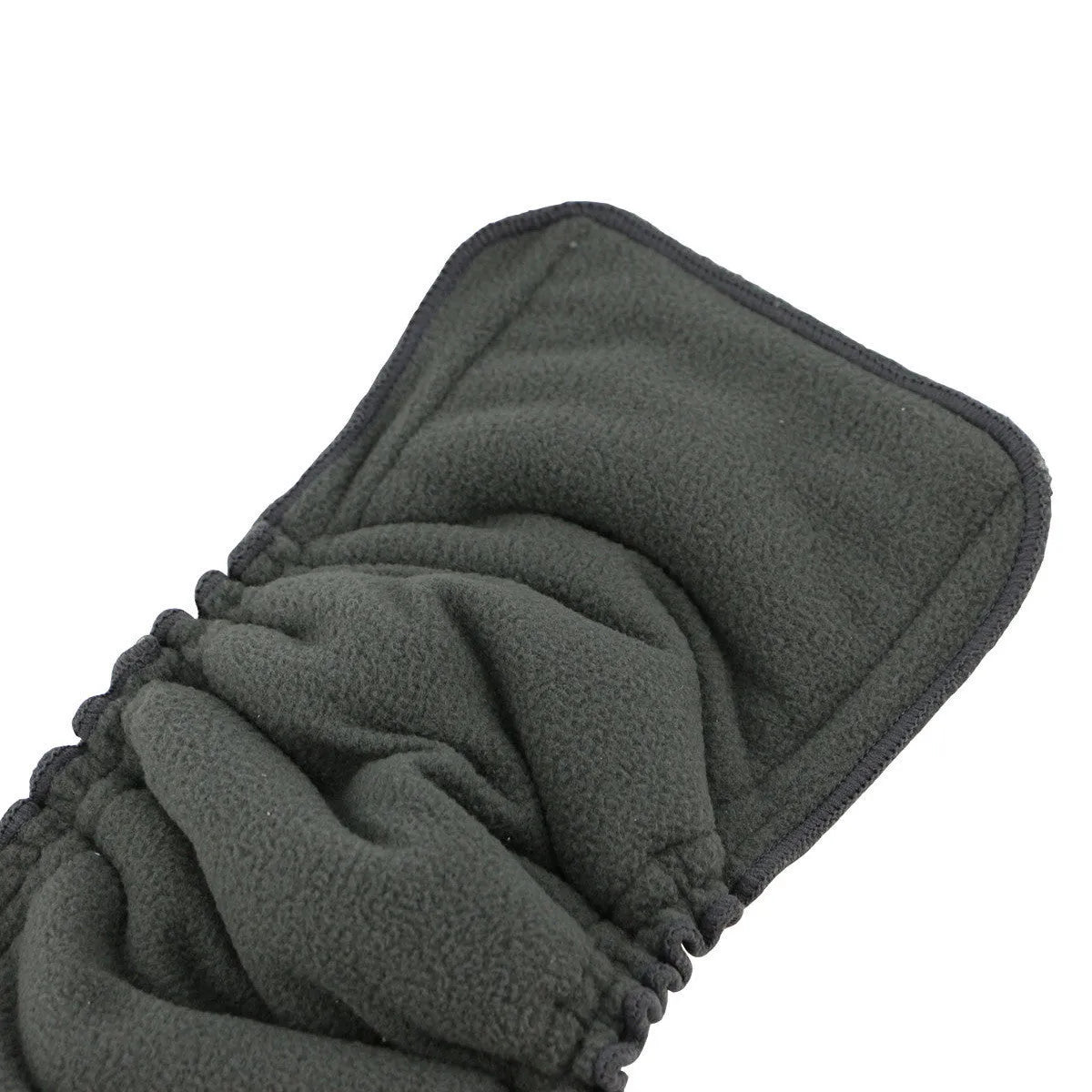 Black bamboo charcoal microfiber reusable baby cloth diaper on white background