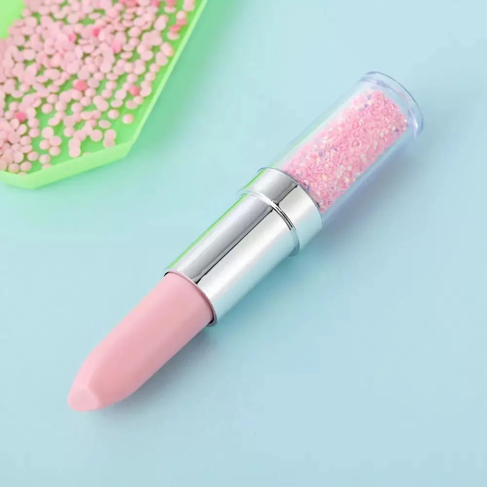 Plastic diamond painting point drill pen tool in pink, purple or green for 5D diamond embroidery and cross stitch.