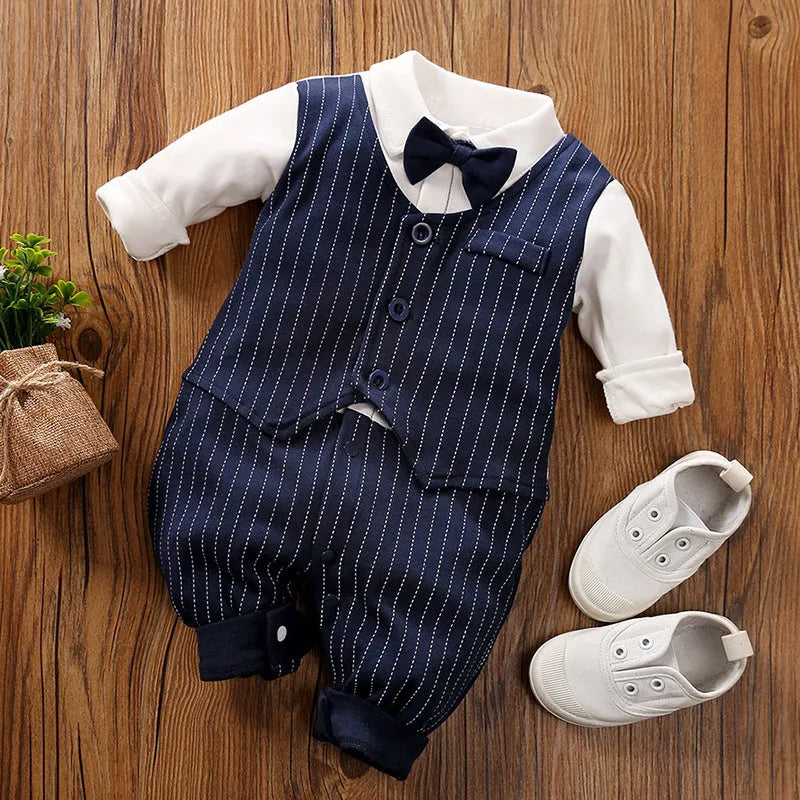 Baby boy jumpsuit in cotton with multiple style options and size range 59cm to 90cm