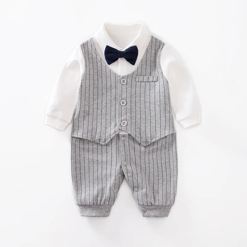 Baby boy jumpsuit in cotton with multiple style options and size range 59cm to 90cm