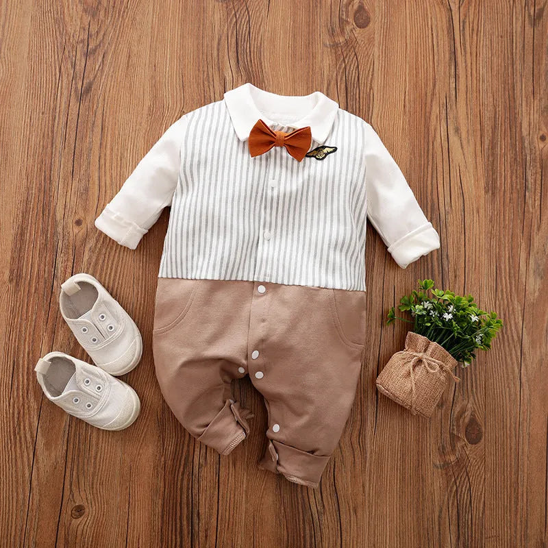 Baby boy jumpsuit in cotton with multiple style options and size range 59cm to 90cm