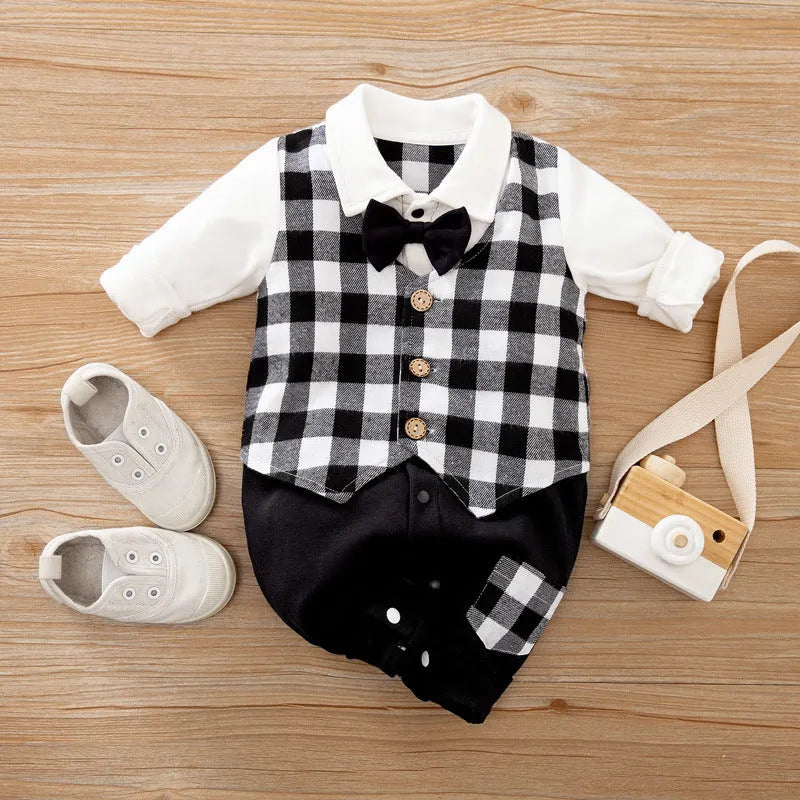 Baby boy jumpsuit in cotton with multiple style options and size range 59cm to 90cm