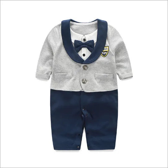 Baby boy jumpsuit in cotton with multiple style options and size range 59cm to 90cm