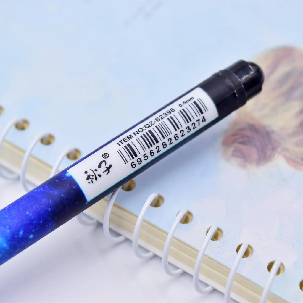Twelve Constellations black gel pen with 0.5mm tip and 16cm plastic body, zodiac pendant, random colour