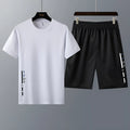 Korean style two-piece sportswear set with short-sleeved t-shirt and shorts in green, summer casual wear