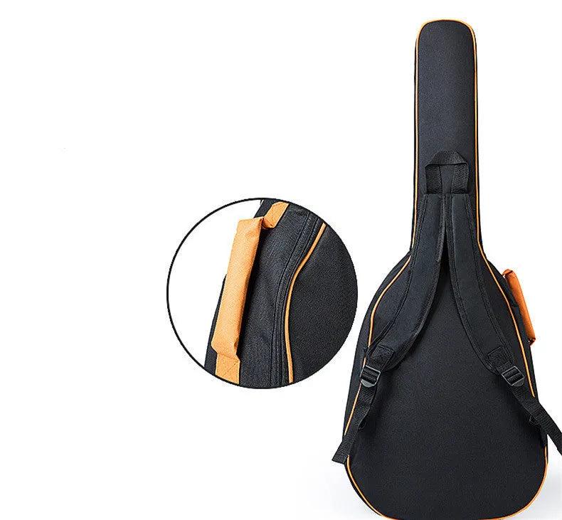 Universal A3 acoustic guitar bag in orange Oxford cloth with double shoulder straps and zip closure