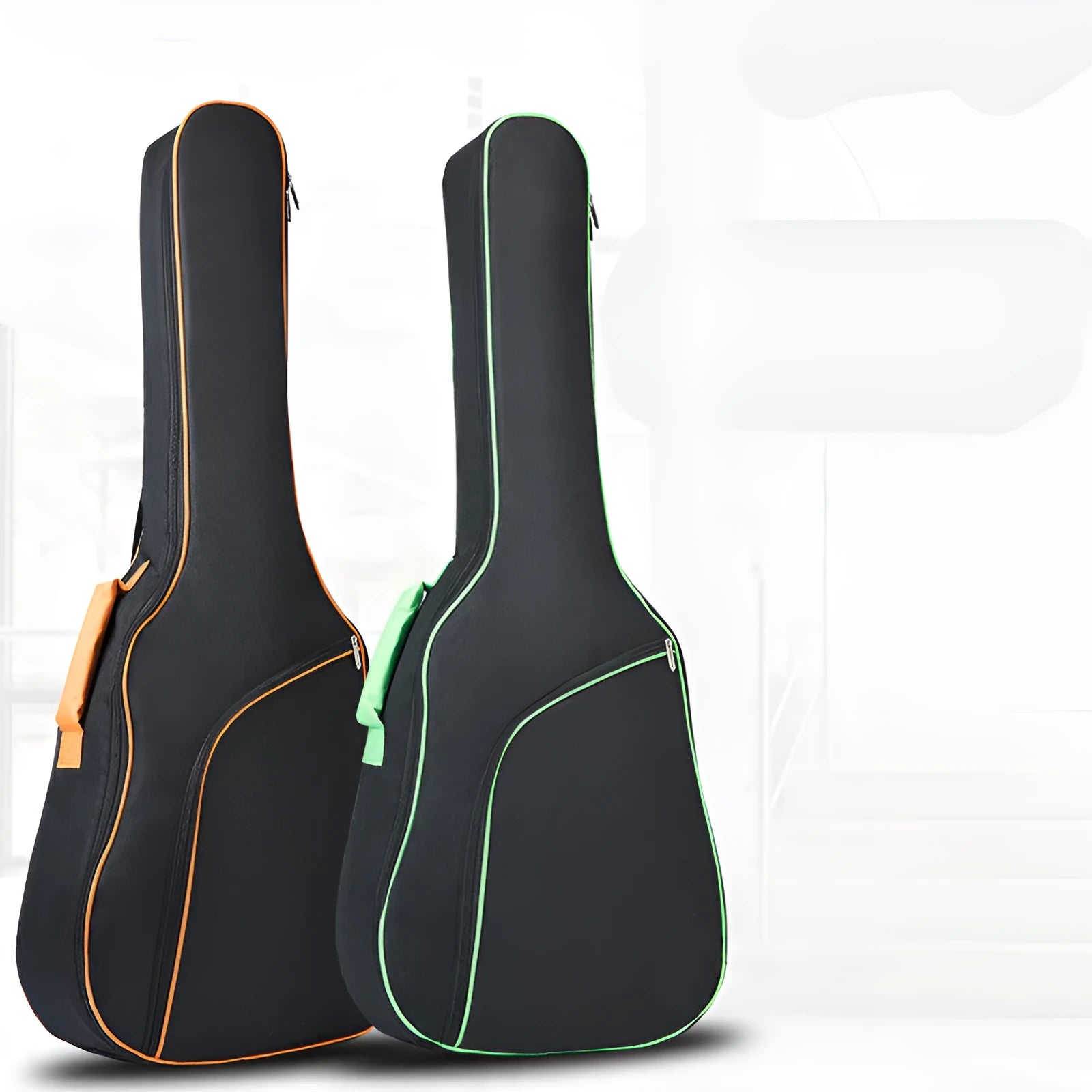 Universal A3 acoustic guitar bag in orange Oxford cloth with double shoulder straps and zip closure