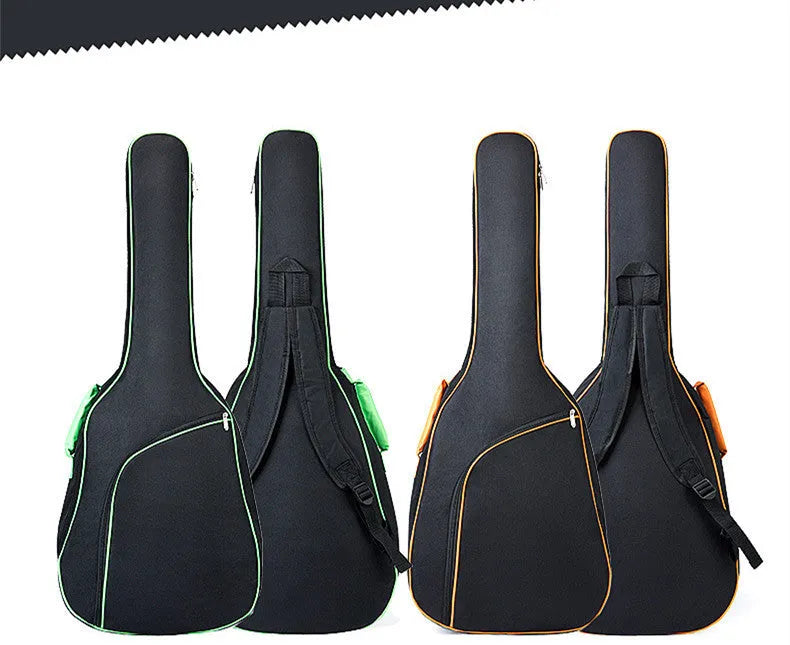 Universal A3 acoustic guitar bag in orange Oxford cloth with double shoulder straps and zip closure