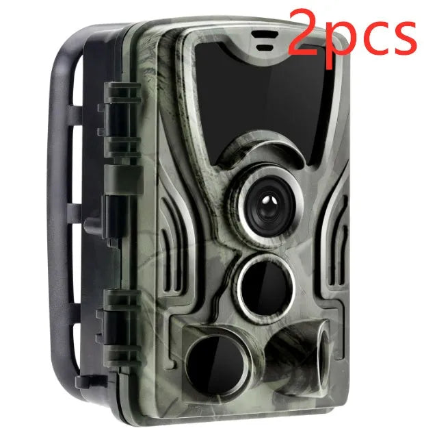 Green cellular trail camera for hunting with display screen and infrared sensors