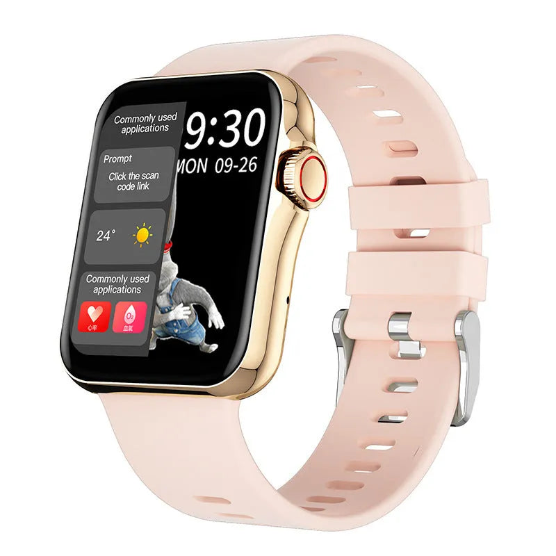 D06 smart watch with 1.6 inch colour screen and liquid silicone strap on a wrist