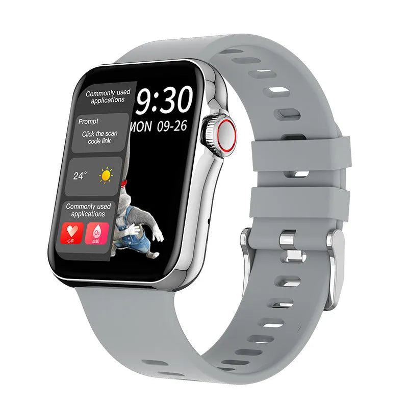 D06 smart watch with 1.6 inch colour screen and liquid silicone strap on a wrist