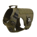 Outdoor tactical dog vest for large dogs in polyester, available in black, green, mud and camouflage, sizes S to XL