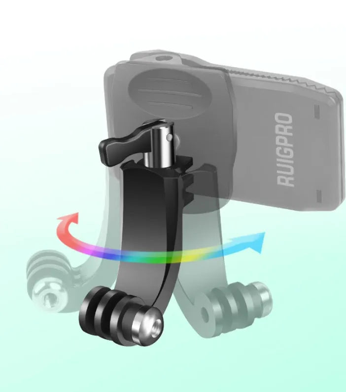 GoPro backpack mounting clip with 360-degree rotation clamp for Hero 7 6 5 cameras