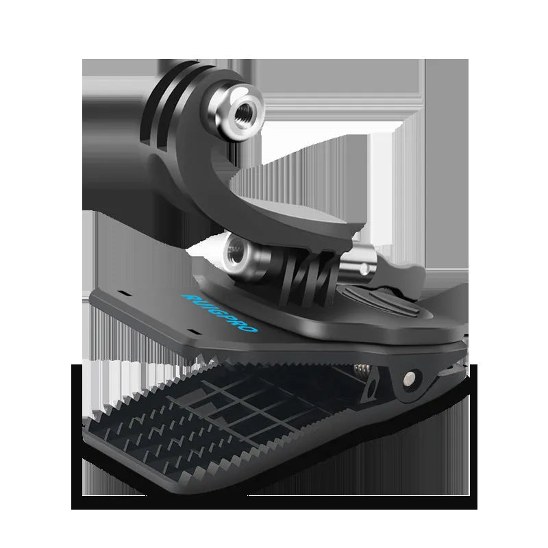 GoPro backpack mounting clip with 360-degree rotation clamp for Hero 7 6 5 cameras