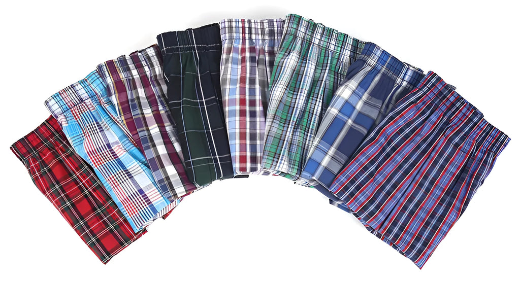 Men's cotton boxer shorts in loose fit, woven style, sizes M-XXXL, 98% cotton