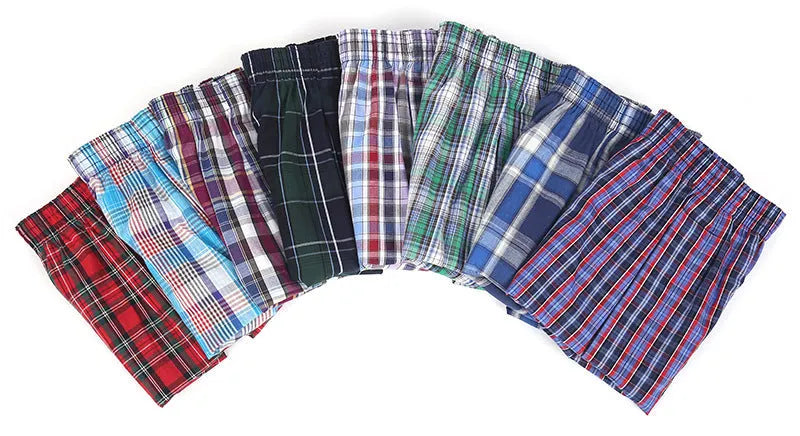 Men's cotton boxer shorts in loose fit, woven style, sizes M-XXXL, 98% cotton