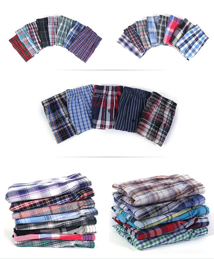 Men's cotton boxer shorts in loose fit, woven style, sizes M-XXXL, 98% cotton