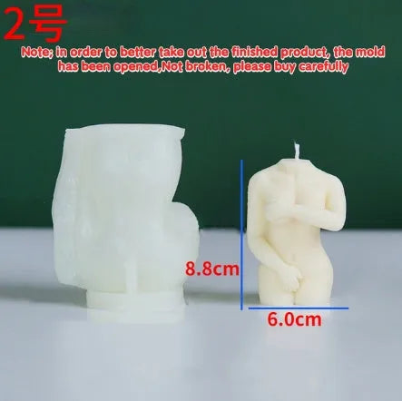 Silicone shy female body candle mould for DIY wax crafts