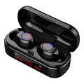 V7 LED button version wireless Bluetooth headset with charging case and spare ear caps